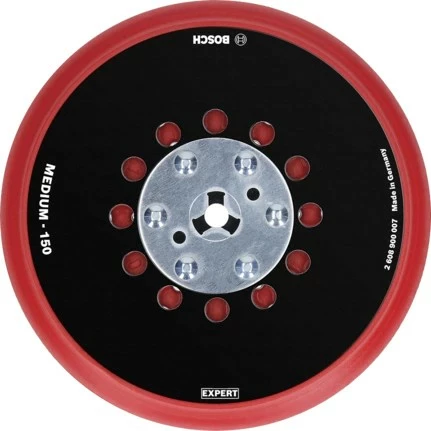 Pad mbështetës Bosch EXPERT Multiloch 150mm, mesatar, i zi/kuq