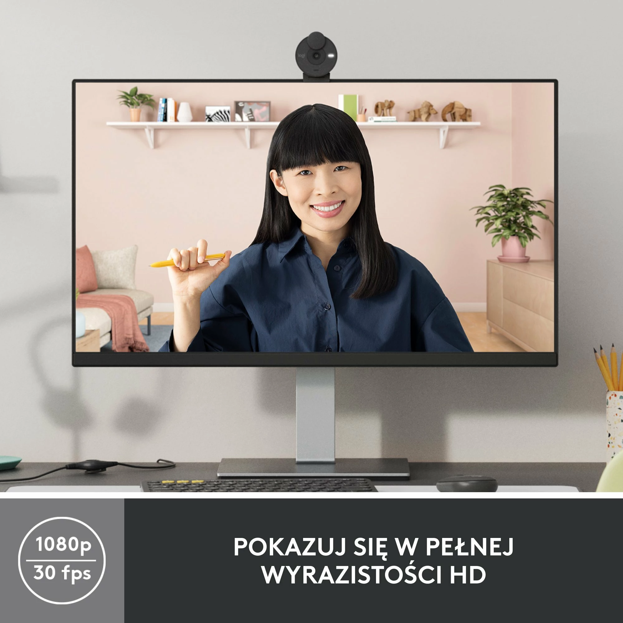 Webkamerë Logitech Brio 300 Full HD 1080p USB-C, Graphite (960-001436)