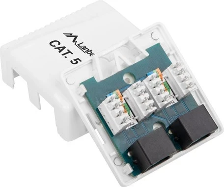 Prizë Lanberg 2xRJ45, e bardhë