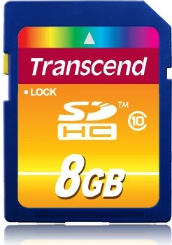 SD kartelë Transcend 8GB, SDHC, Class 10, 30MB/s, e zezë