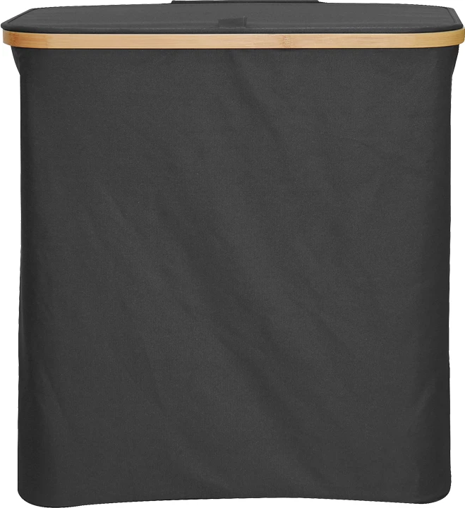 Shportë rrobash Lodge, bambu dhe material gri, 54x33x60cm