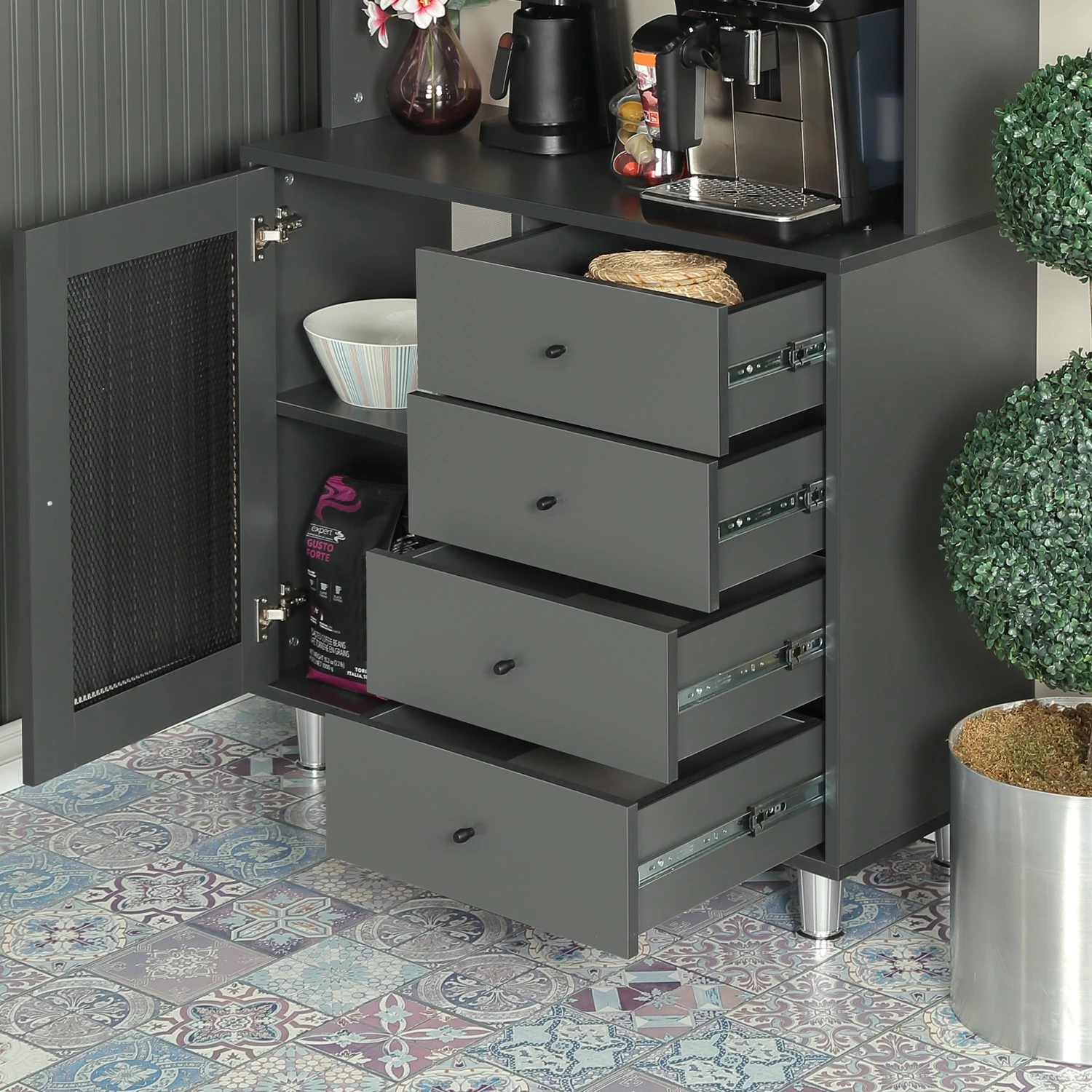 Dollap shumëpërdorimësh Hanah Home, Grano 96, antracit