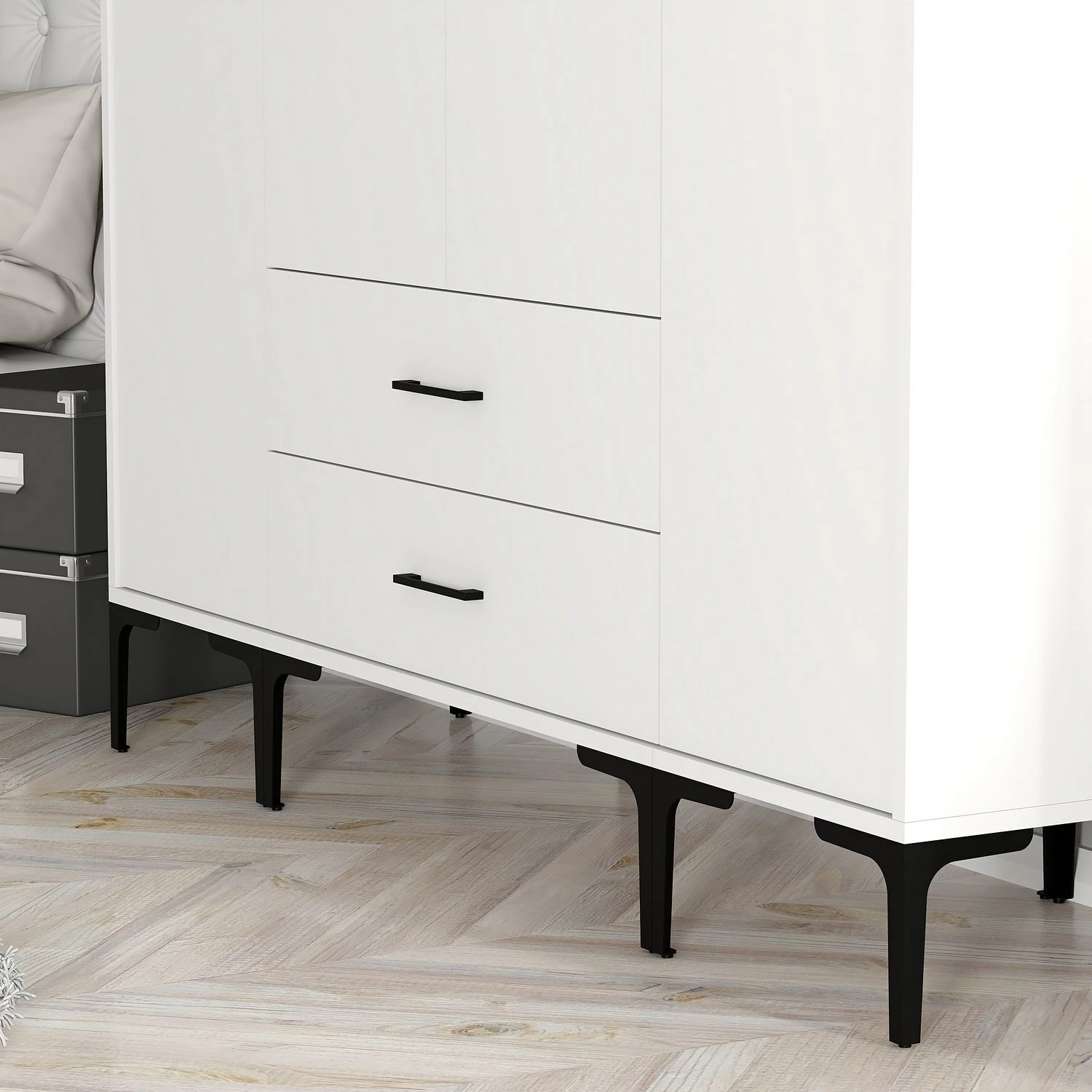 Dollap për dhomë gjumi, ngjyrë e bardhë, Skye Decor, Kumsal STS