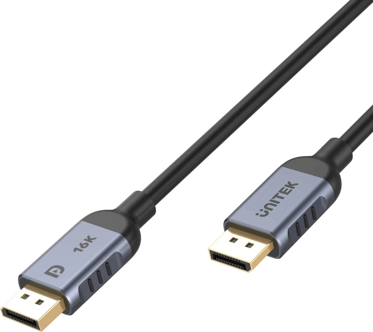 Kabëll Unitek DisplayPort 2.1 8K@120Hz 1,5m, ngjyrë zi-argjendtë