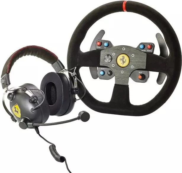 Kit timoni garash Thrustmaster Ferrari 599XX EVO Alcantara 30 cm + Kufje T.Racing