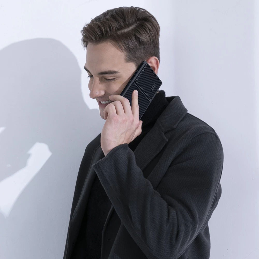 Mbështjellës Nillkin Synthetic Fiber S Case për Samsung Galaxy S23 Ultra, me kapak kamere, i zi