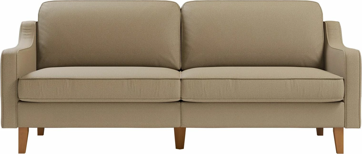 Divan treshe Robin 3, ngjyrë beach, këmbë druri walnut, Atelier del Sofa