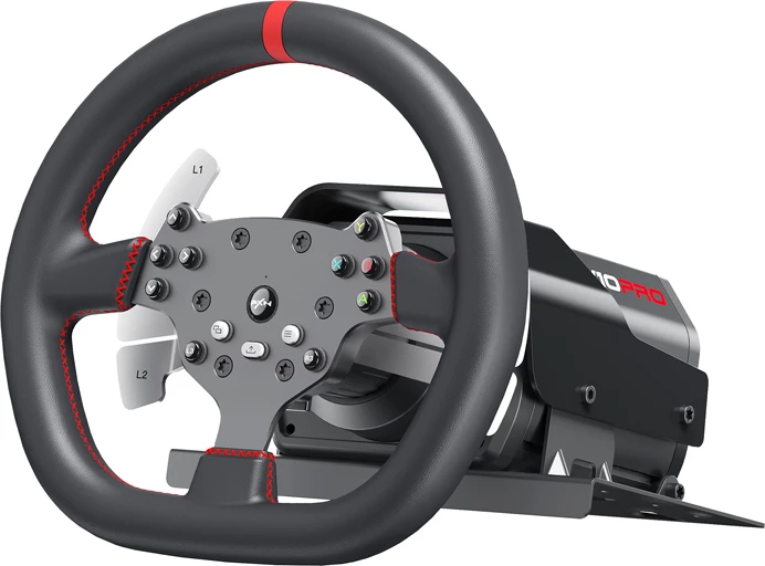 Set timon garash për lojëra, PXN, V10 Ultra, direct drive 3.2 Nm, timon D 270 mm me 17 butona dhe paddles, 2 pedale Hall, USB, për PC/PS4/Xbox One/Xbox Series X|S