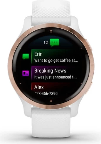 Smartwatch Garmin Venu® 2S Rose Gold Bezel / White Case & Silicone Strap, 40 mm