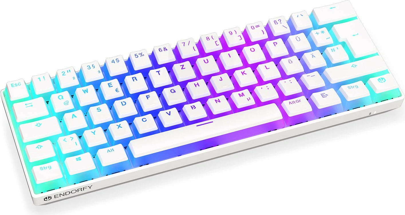 Tastierë mekanike Endorfy Thock Compact Wireless Pudding Onyx White, RGB, QWERTZ, wireless/USB, e bardhë