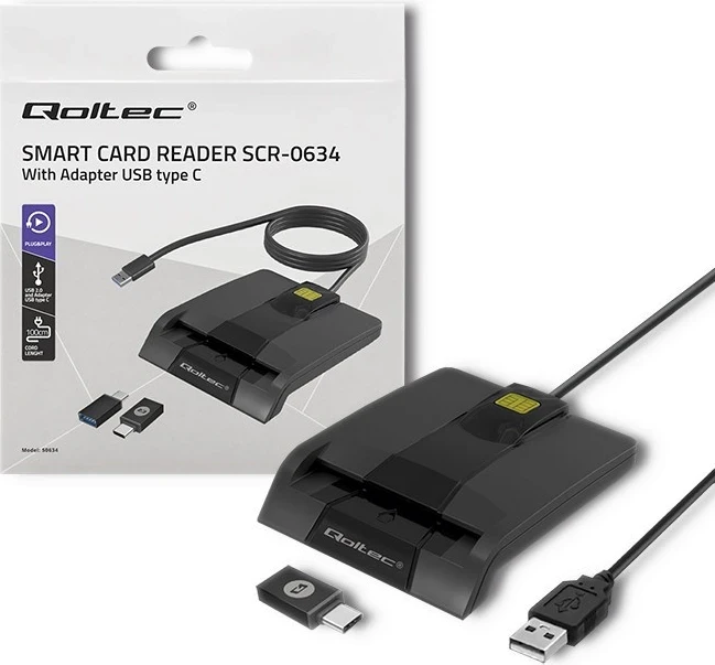 Lexues kartelash Qoltec 50634, USB Type C, i zi