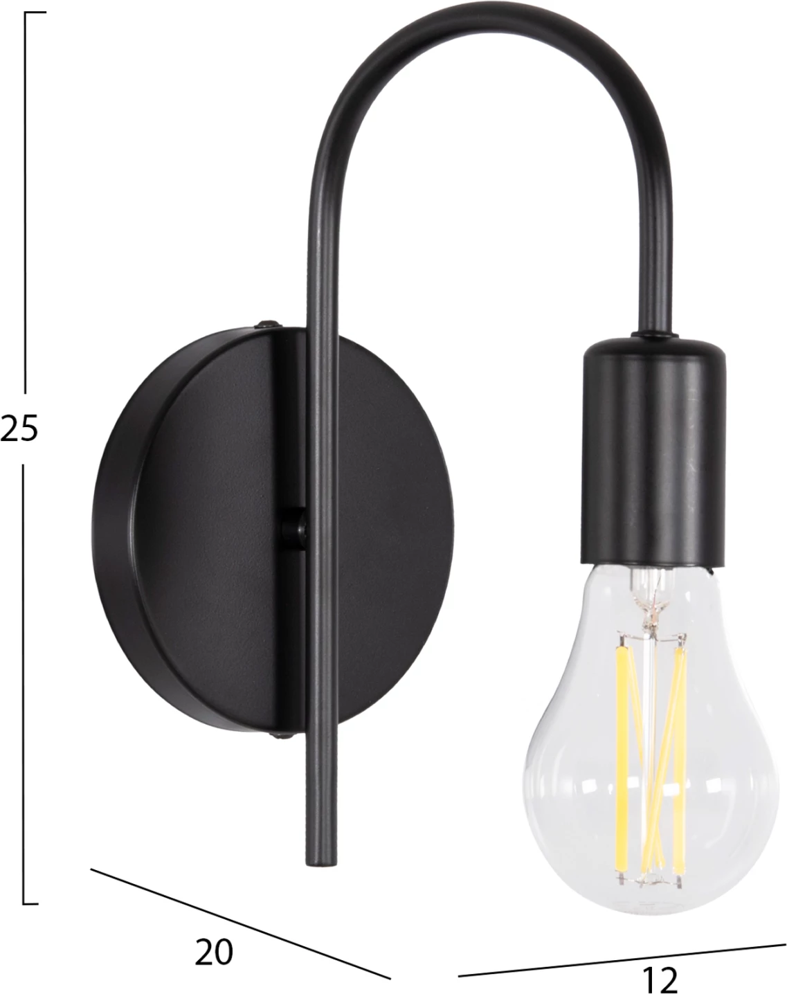 Aplik KRAMER, metal i zi, 12x20x25cm