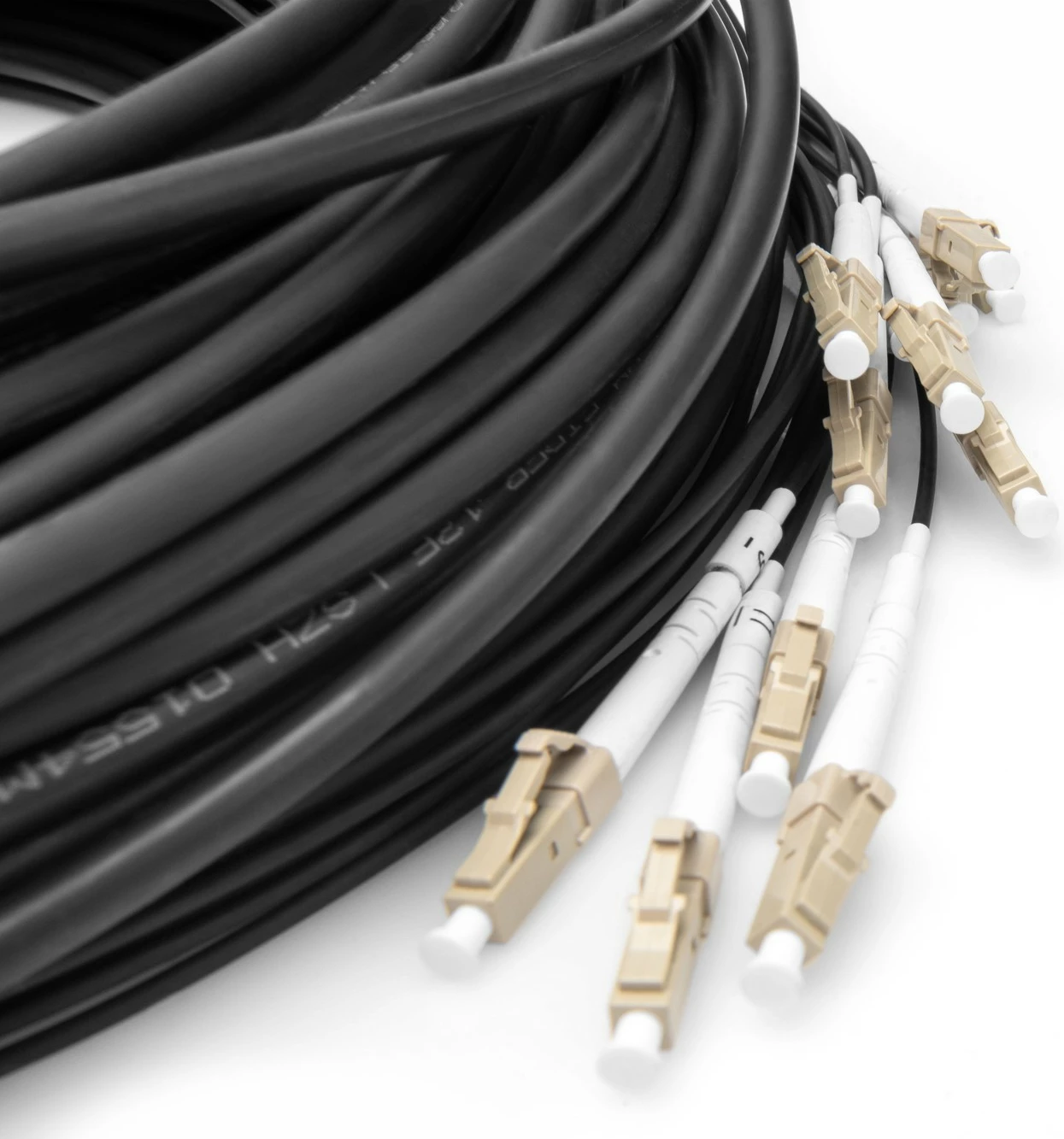 Kabllo optike Digitus LWL Universal Breakout, 12 fibra, Multimode OM4, LC/UPC - LC/UPC, e zezë