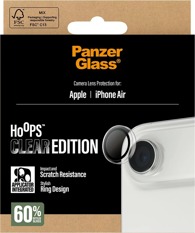 Mbrojtës lente PanzerGlass Hoops për iPhone Air, transparent