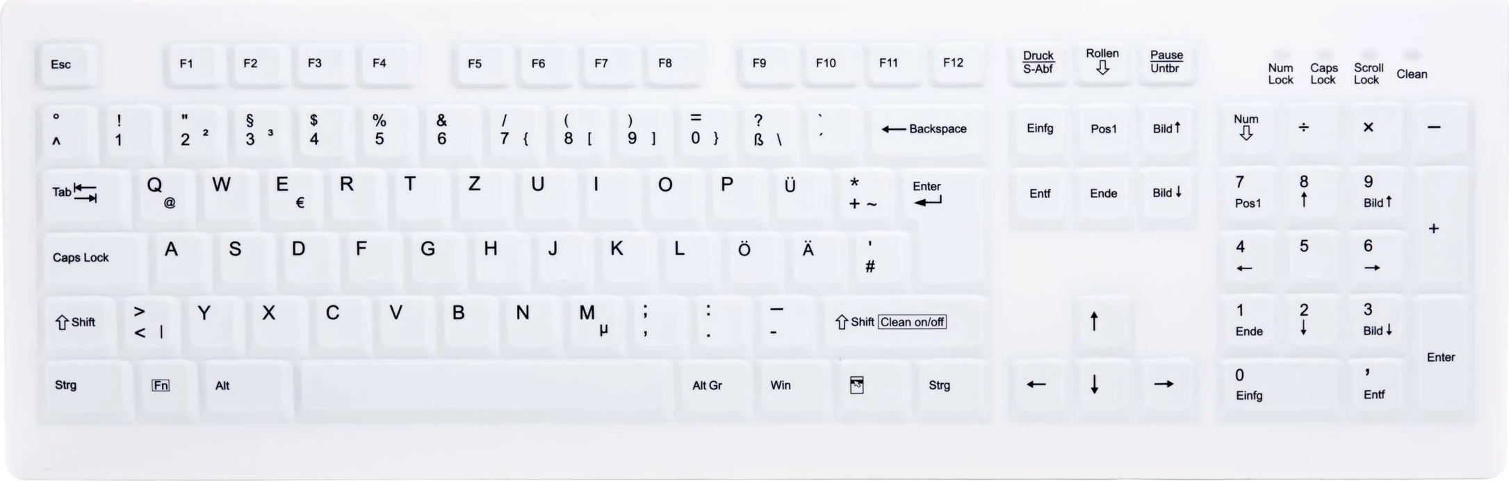 Tastierë Cherry AK-C8100F-FUS-W/GE, wireless, QWERTZ, e bardhë