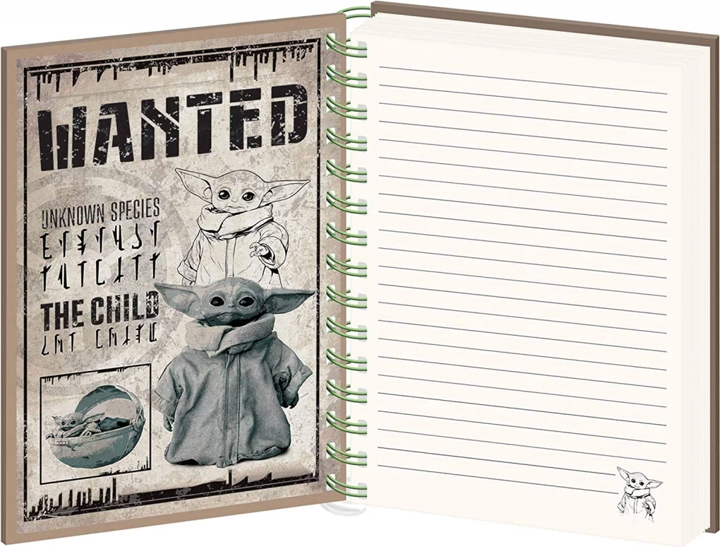 Fletore Pyramid Star Wars: The Mandalorian “Cutest in the Galaxy” A5, me spirale, me llastik mbyllës jeshil