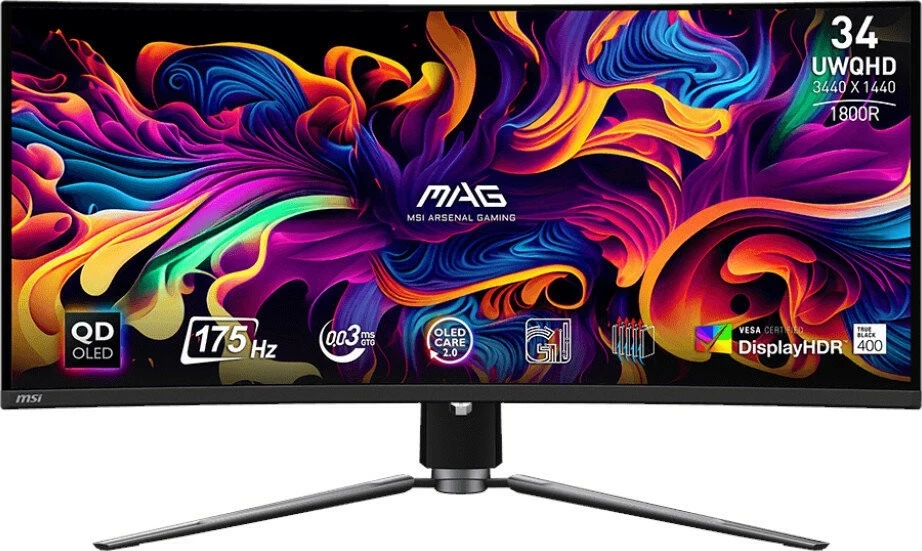 Monitor MSI MAG 341CQP QD-OLED, 34 inç, UWQHD, 175Hz, 0.03ms, e zi