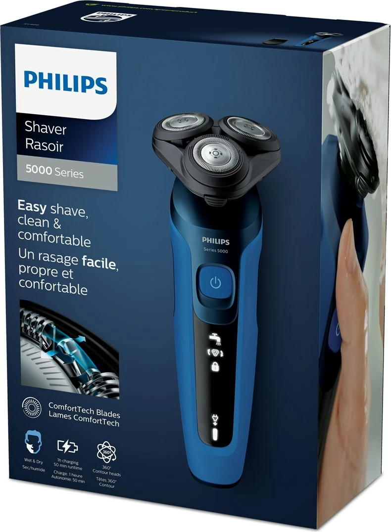 Makinë rroje Philips Series 5000, e zezë/e kaltër 