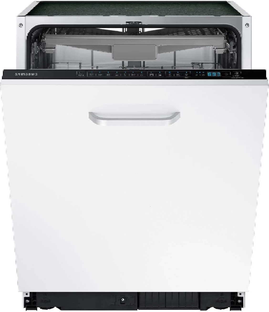 Enëlarëse, Samsung DW60M6070IB/ET, plotësisht e integruar (E), ekran LED i gjerë, raft i tretë fleksibël