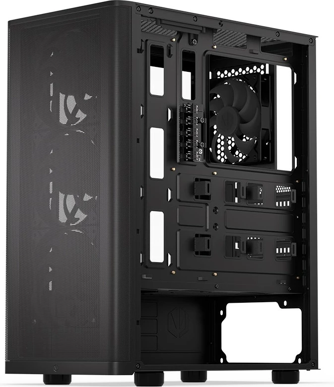Kasë Endorfy Ventum 200 ARGB, ATX, 4 ventilatorë ARGB, xham i temperuar, e zezë