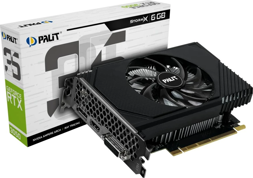 Kartelë grafike Palit GeForce RTX 3050 StormX, 6GB GDDR6, e zezë