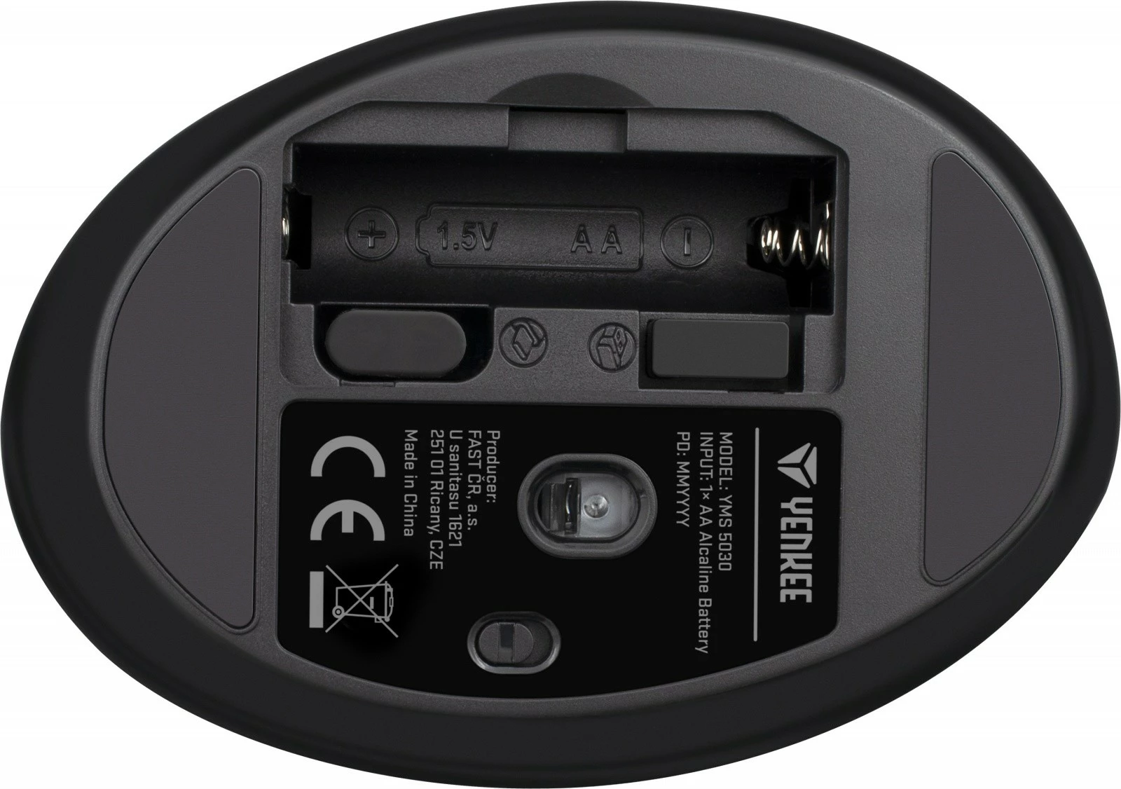 Maus ergonomik vertikal YENKEE ErgoSnug YMS 5030 ERGO, pa kabllo, USB A/USB C, i zi/gri