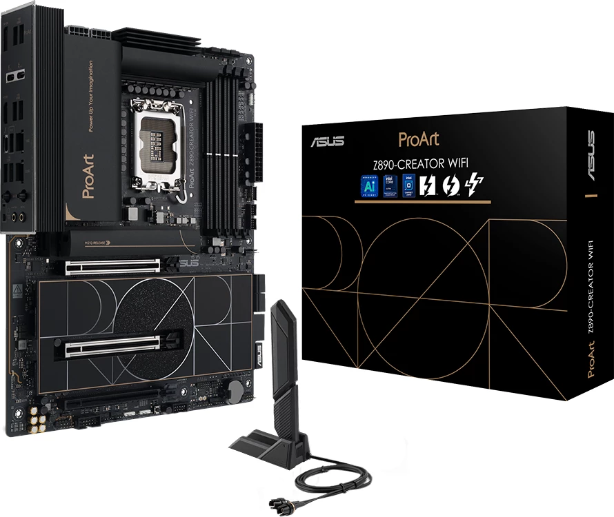 Pllakë amë ASUS ProArt Z890-CREATOR WIFI, ATX, LGA1851, Intel Z890, DDR5 4xDIMM, 5xM.2, WiFi 7, 10Gb + 2.5Gb LAN, Thunderbolt 5/4