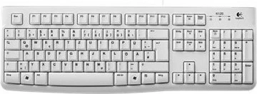 Tastierë Logitech K120 për Biznes, Full-size (100%), Me kabllo, USB, QWERTZ, Bardhë
