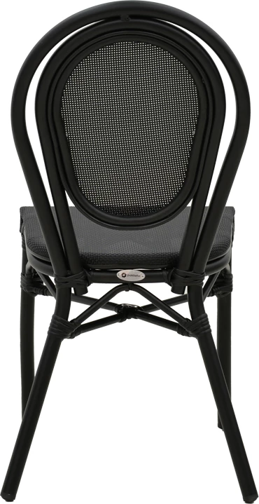 Karrige Nacia alumini e zezë-textilene e zezë 45x59x85cm