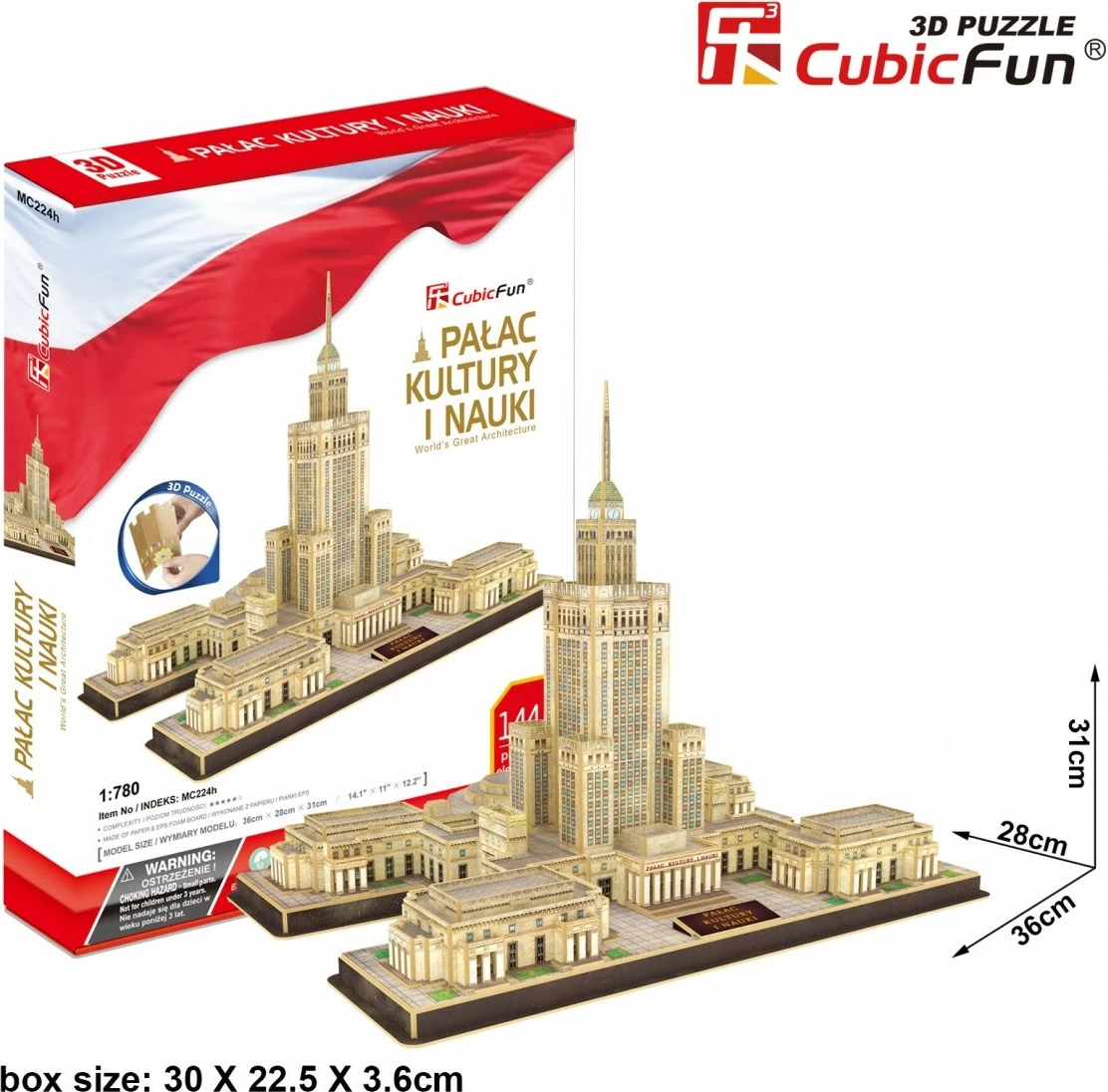 Puzzle 3D Cubic Fun Palace of Culture and Science 144 pjesë