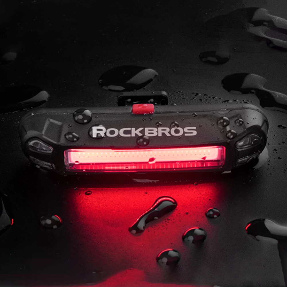 Dritë pasme biçiklete Rockbros A54BK, 100 lumens, 500 mAh, IPX5, e zezë, me kabllo micro USB