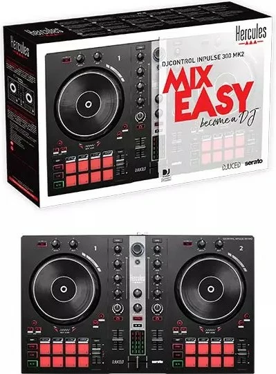 DJ Controller Hercules INPULSE 300 MK2, USB, 3.5 mm, i zi/kuq