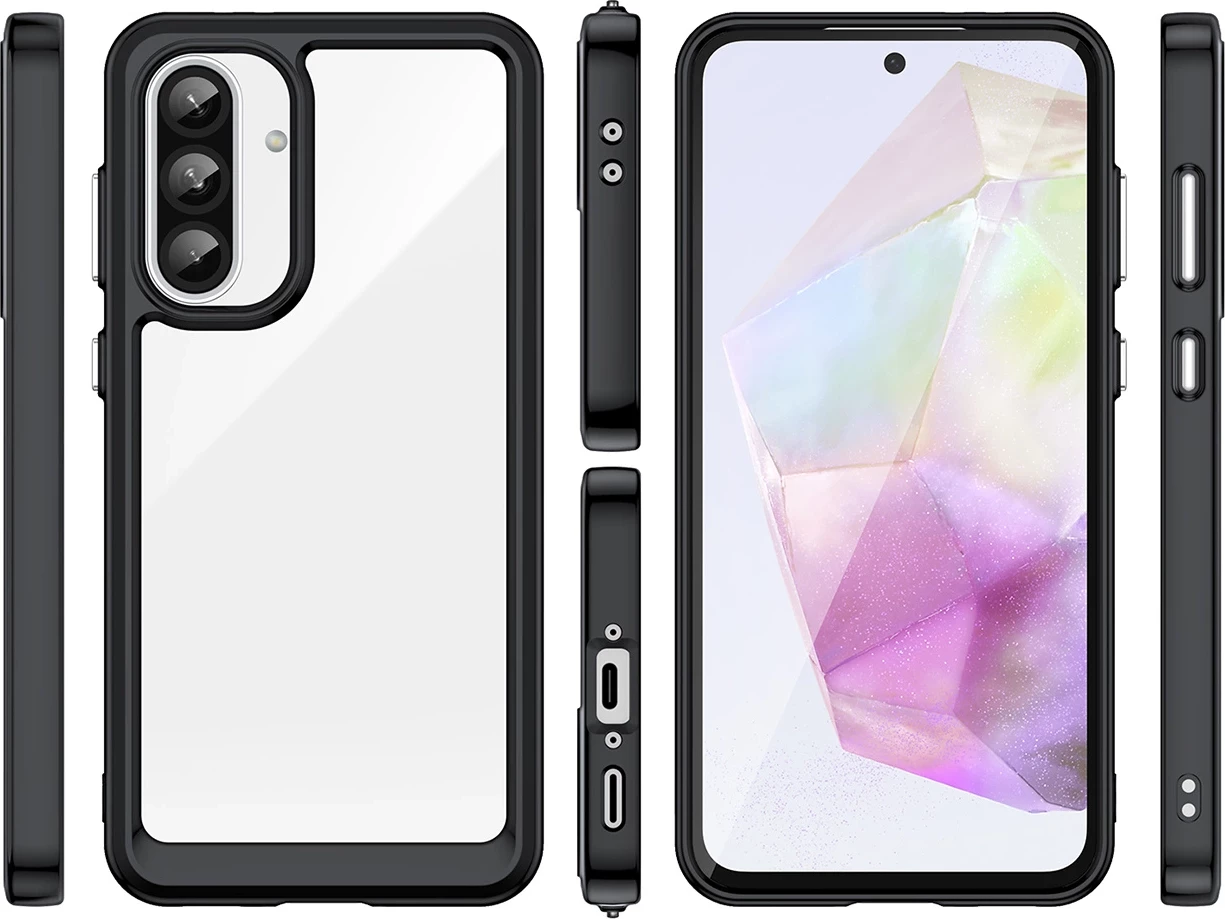 Mbështjellës Hurtel Outer Space Case për Samsung Galaxy A56, TPU/PC, i zi