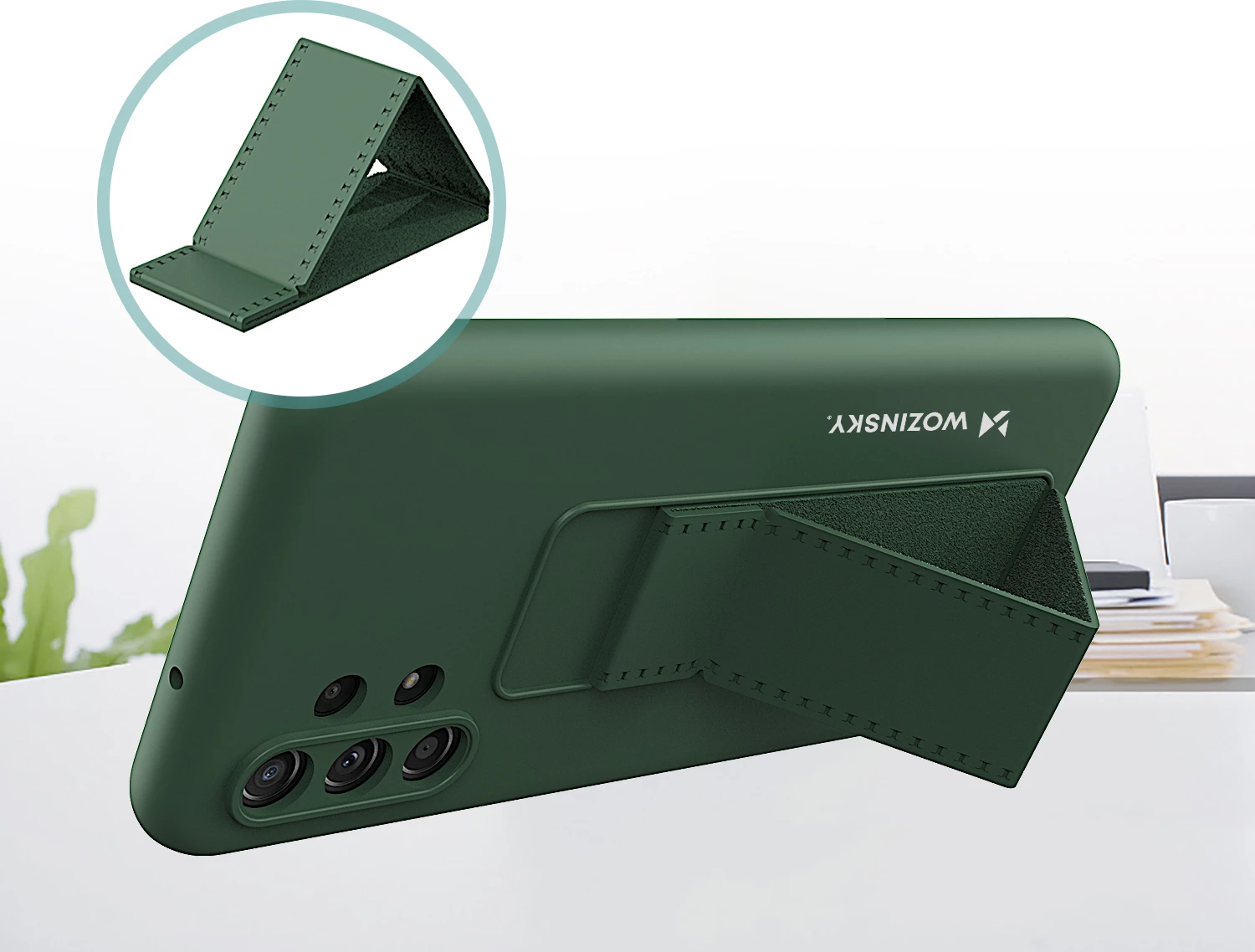 Mbështjellës Wozinsky Kickstand Case për Samsung Galaxy A13 5G, silikon, i kuq