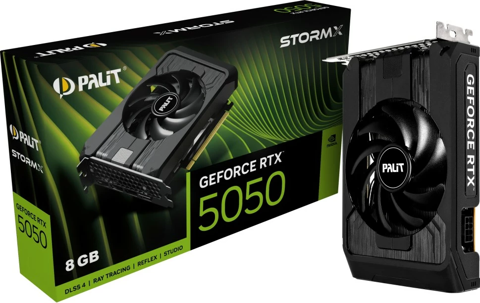 Kartelë grafike Palit GeForce RTX 5050 StormX, 8GB GDDR6, PCI-E 5.0, e zezë