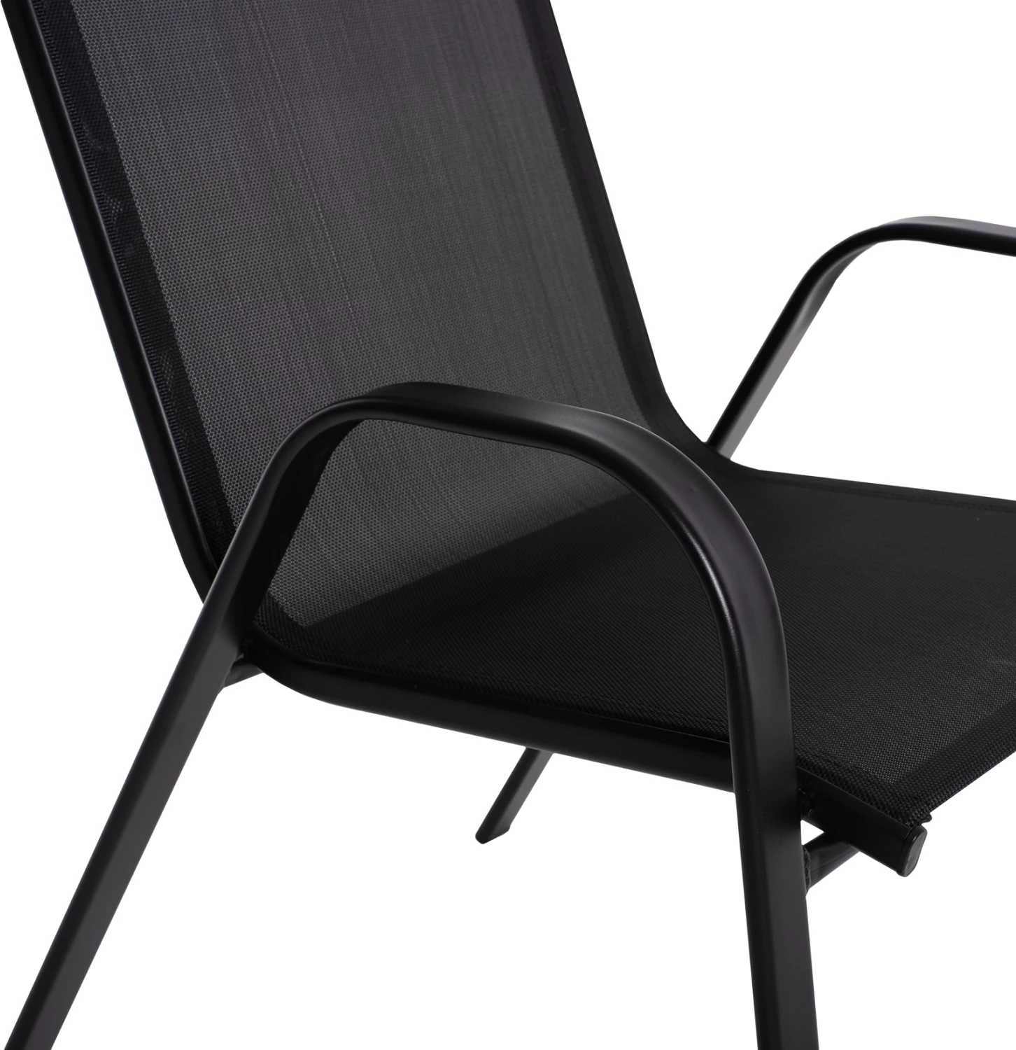 Karrige për jashtë LEON FH5000.03, metal i zi-tekstilene e zezë, 55x77x95H cm