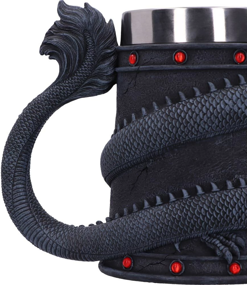 Kupë Nemesis Now Dragon Coil 16 cm, e zezë