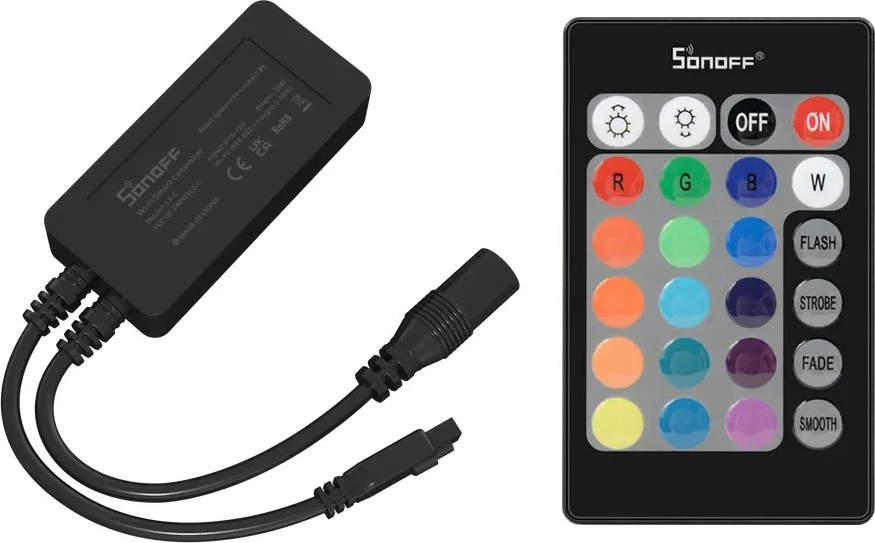 Shirit LED inteligjent Sonoff L2-5M, 5m, RGB, Wi-Fi, me telekomandë, i papërshkueshëm nga uji, set