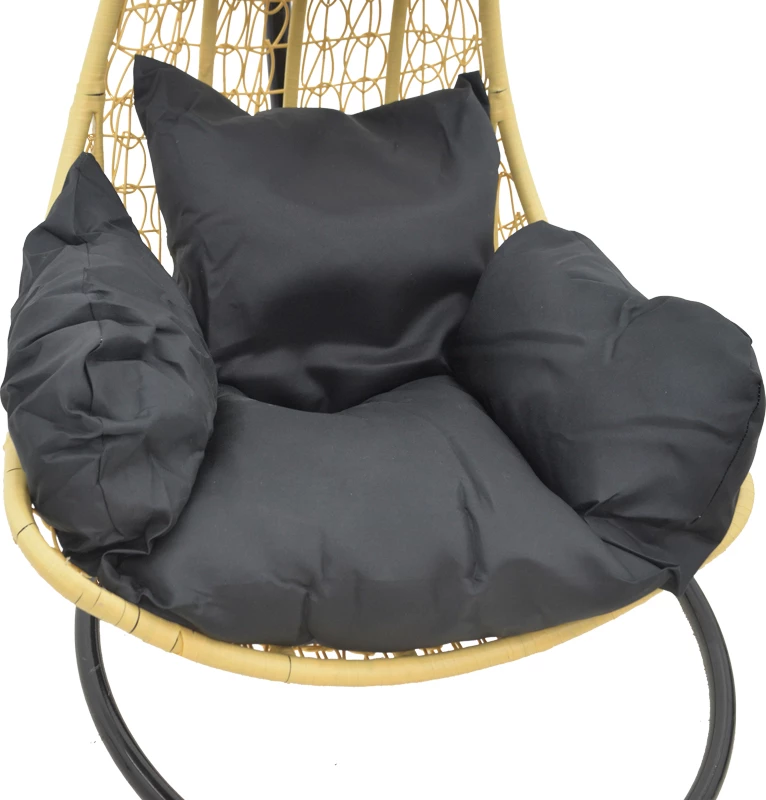 Karrige varëse për kopsht Soleil, ngjyrë natyrale dhe metal i zi, 103x83x200cm