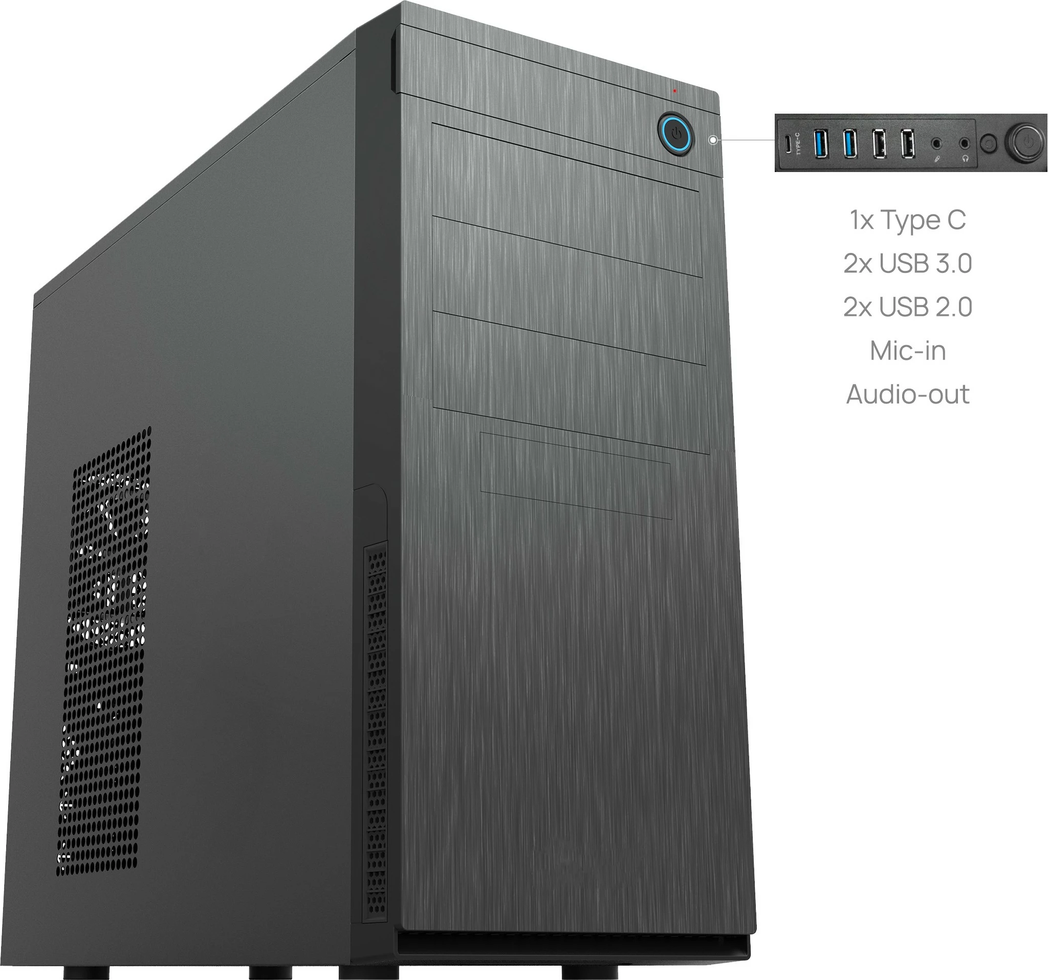 Kasë Chieftec HC-10B-OP, Mini Tower, PC, ATX, micro ATX, Mini-ITX, e zezë
