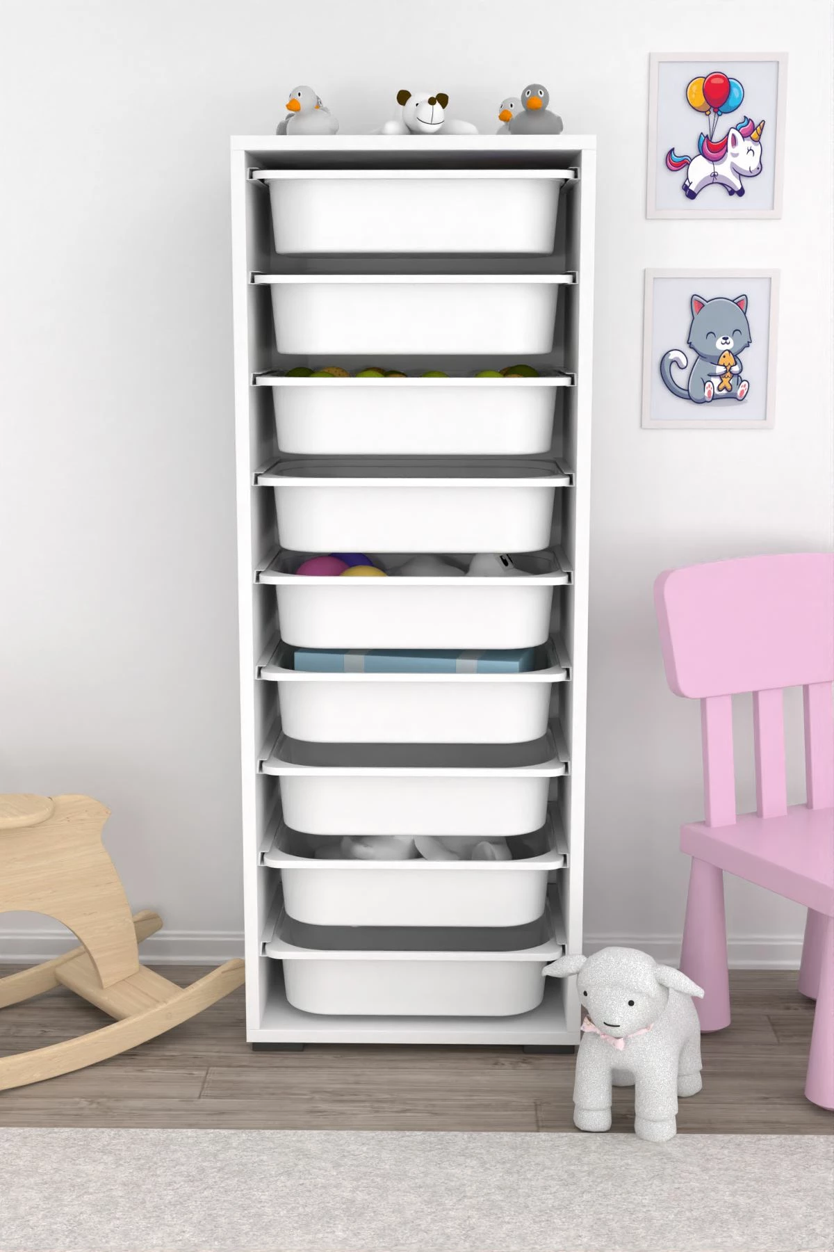 Dollap multifunksional Hanah Home, Zola 9N, i bardhë