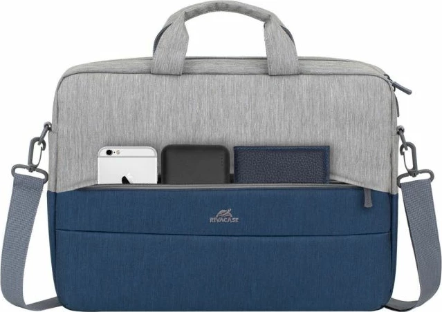 Çantë laptopi RivaCase 7532 15.6" anti-theft, water-repellent, gri/kaltër e errët