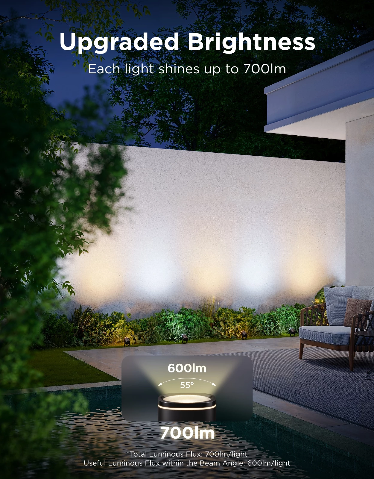 Reflektorë LED të jashtëm Govee Outdoor Spotlights 2, RGBWIC 16M ngjyra, IP67, Matter/Alexa/Google, 2 copë, të zeza
