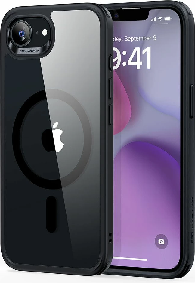 Mbështjellës ESR Classic Hybrid HaloLock MagSafe për iPhone 16e, Transparent-Zi