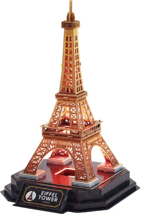 Puzzle 3D Cubic Fun Eiffel Tower Night Edition, 51 pjesë, me LED
