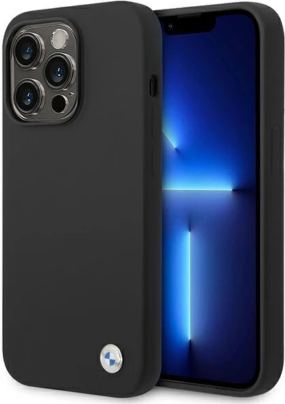 Mbështjellës BMW BMHCP14XSILBK për iPhone 14 Pro Max 6.7", silikon, i zi