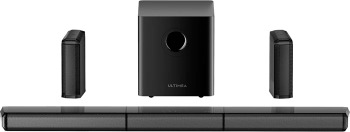 Soundbar Ultimea Apollo S70 Ultra U3800 7.1 Bluetooth 5.3 HDMI eARC me subwoofer dhe 2 surround, e zezë