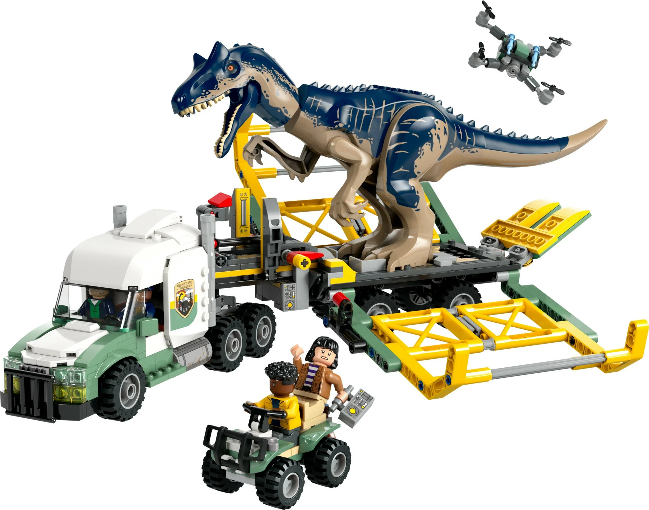 Set ndërtimi LEGO Jurassic World 76966, Allosaurus Transporter, 588 pjesë, multikolor