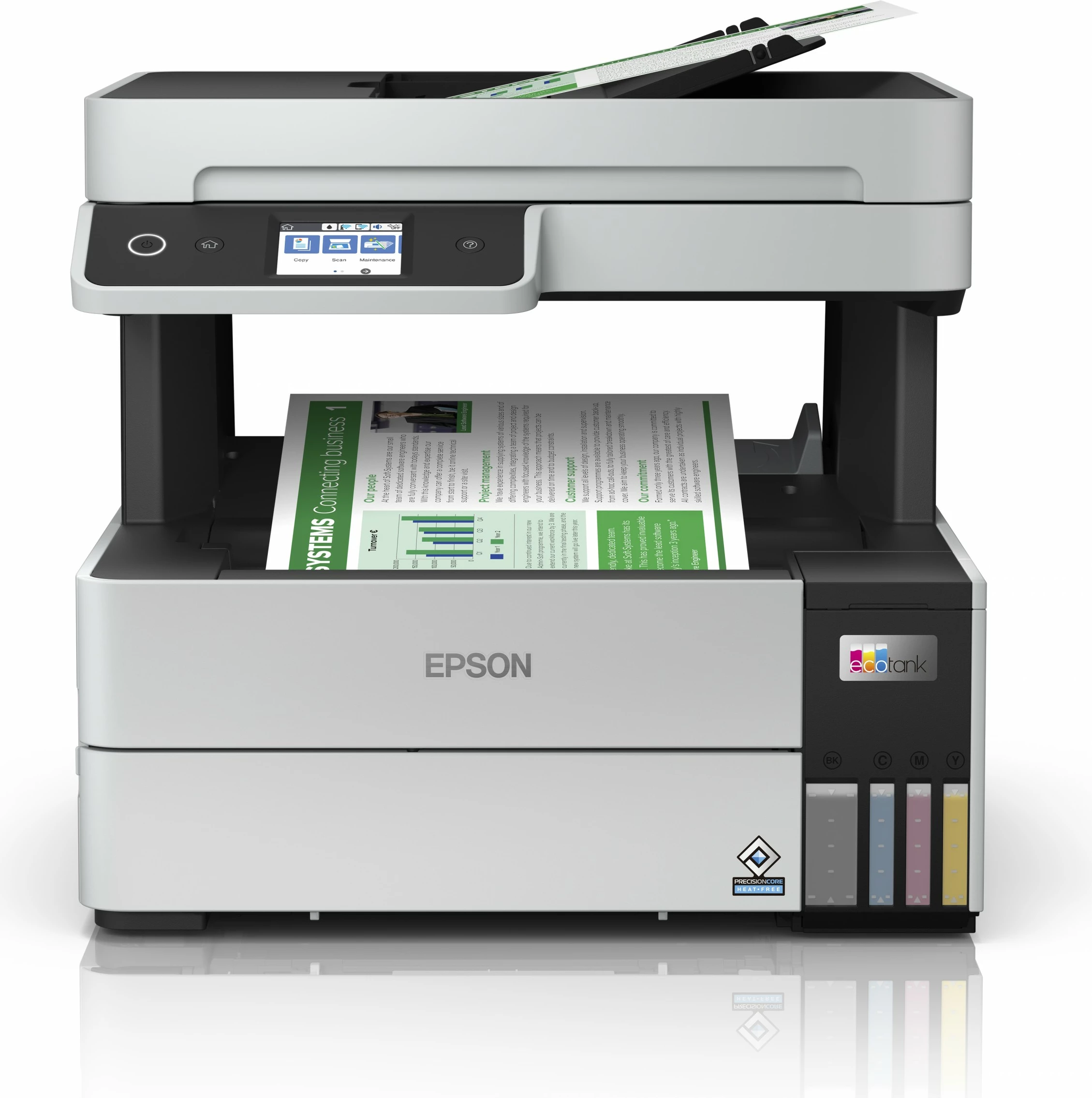 Printer Epson EcoTank ET-5150, Inkjet, A4, Wi-Fi, Touchscreen, zi/bardhë