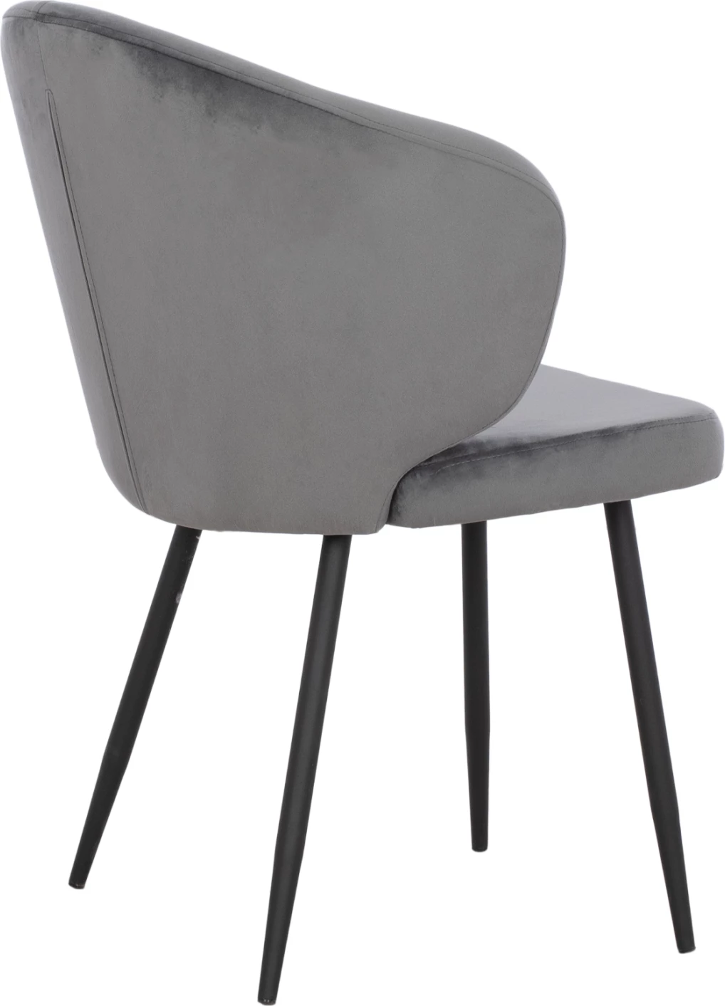 Karrige JIYA me kadife gri & skelet metalik të zi FH8728.01 60x60x85 cm, set prej 2 copë